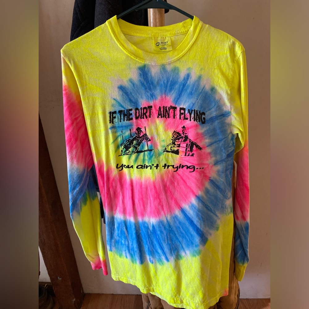 Colorful Tie-Dye Long Sleeve Shirt barrel racing